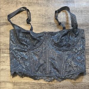 SKIMS Charcoal Lace Underwire Bralette